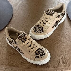 Leopard Print Beige Casual Women's Sneakers